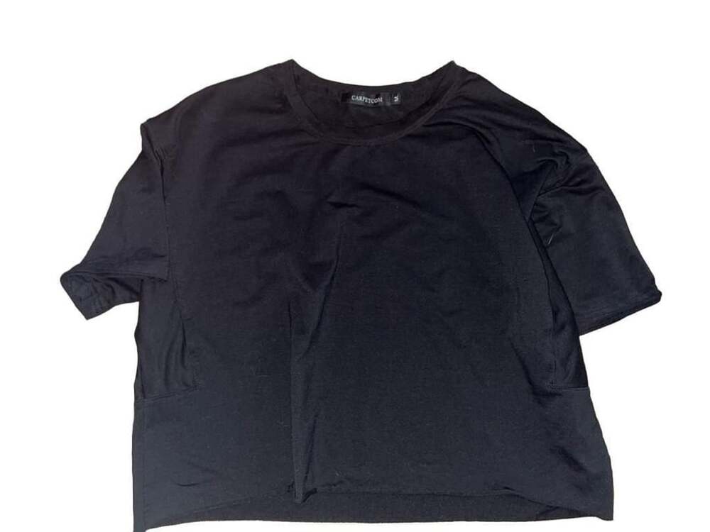 CARPETCOM Black Crew Neck Short Sleeve T-Shirt Size M
